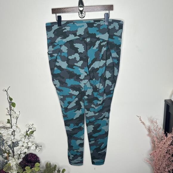 LULULEMON Swift Speed High-Rise Tight 28" Heritage 365 Camo Tidewater Teal {K35} - Picture 4 of 6